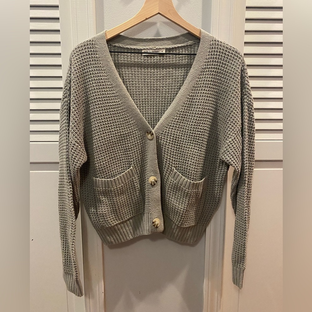 Moon and Madison seafoam green cardigan